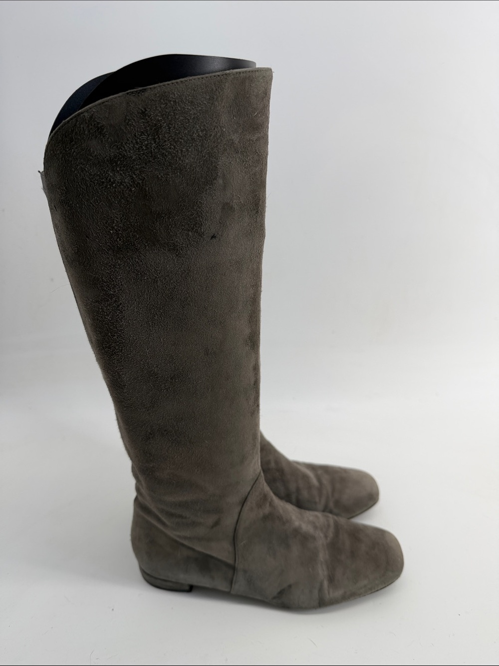 Stuart Weitzman Eloise suede side zip square toe riding boots sz 6.5